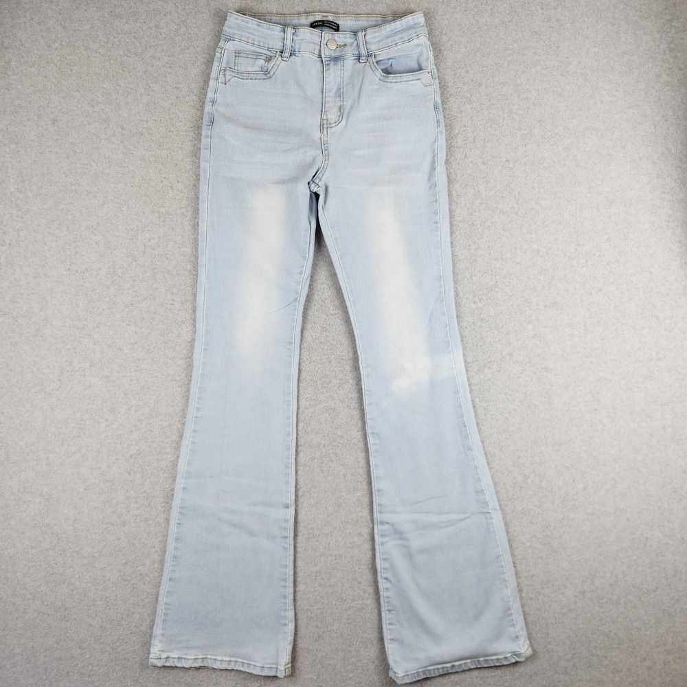 Shein Distressed Bootcut Jeans Women's Size 27 Blue Light Wash‎ High Rise Denim